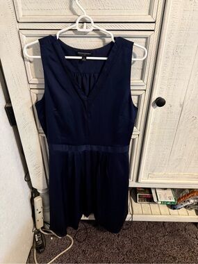 Banana Republic Dark Blue Sleeveless V-Neck Mini Dress